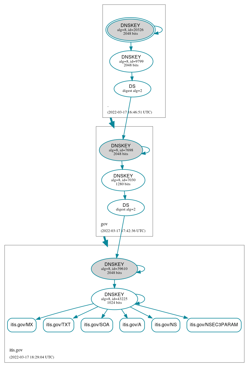 DNSSEC authentication graph