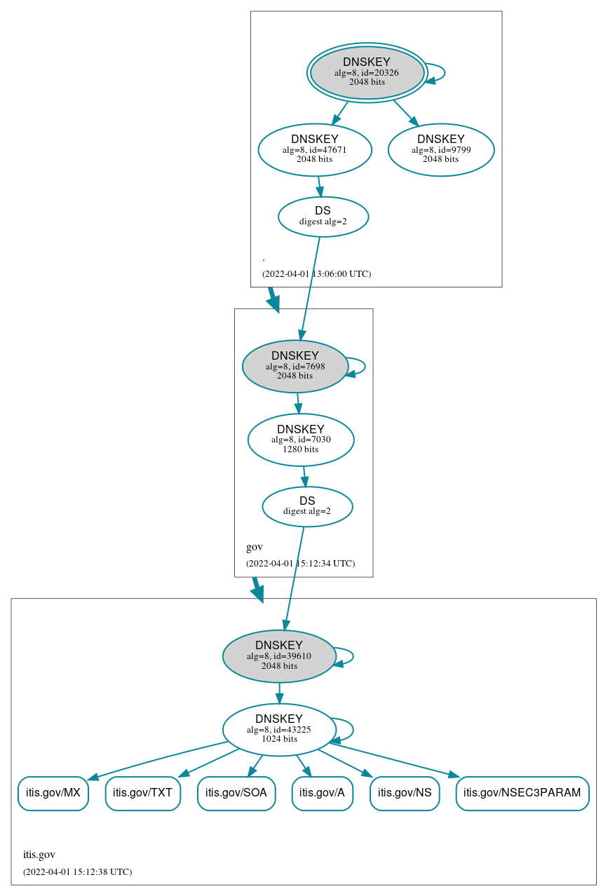 DNSSEC authentication graph