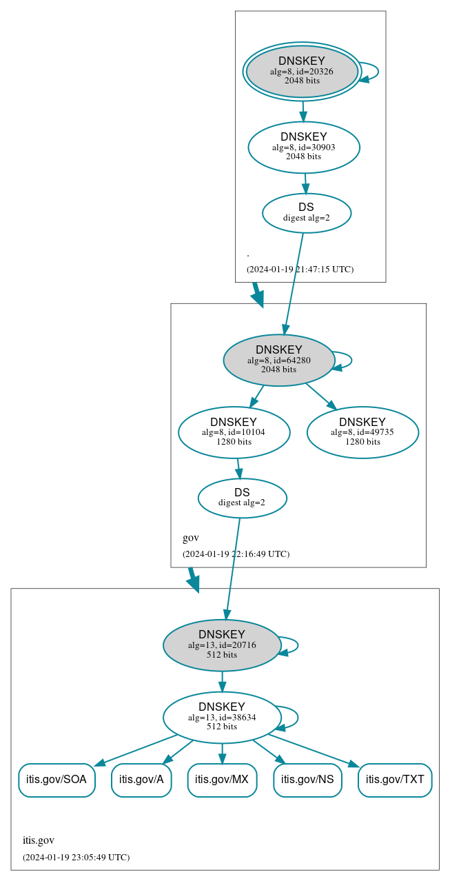 DNSSEC authentication graph