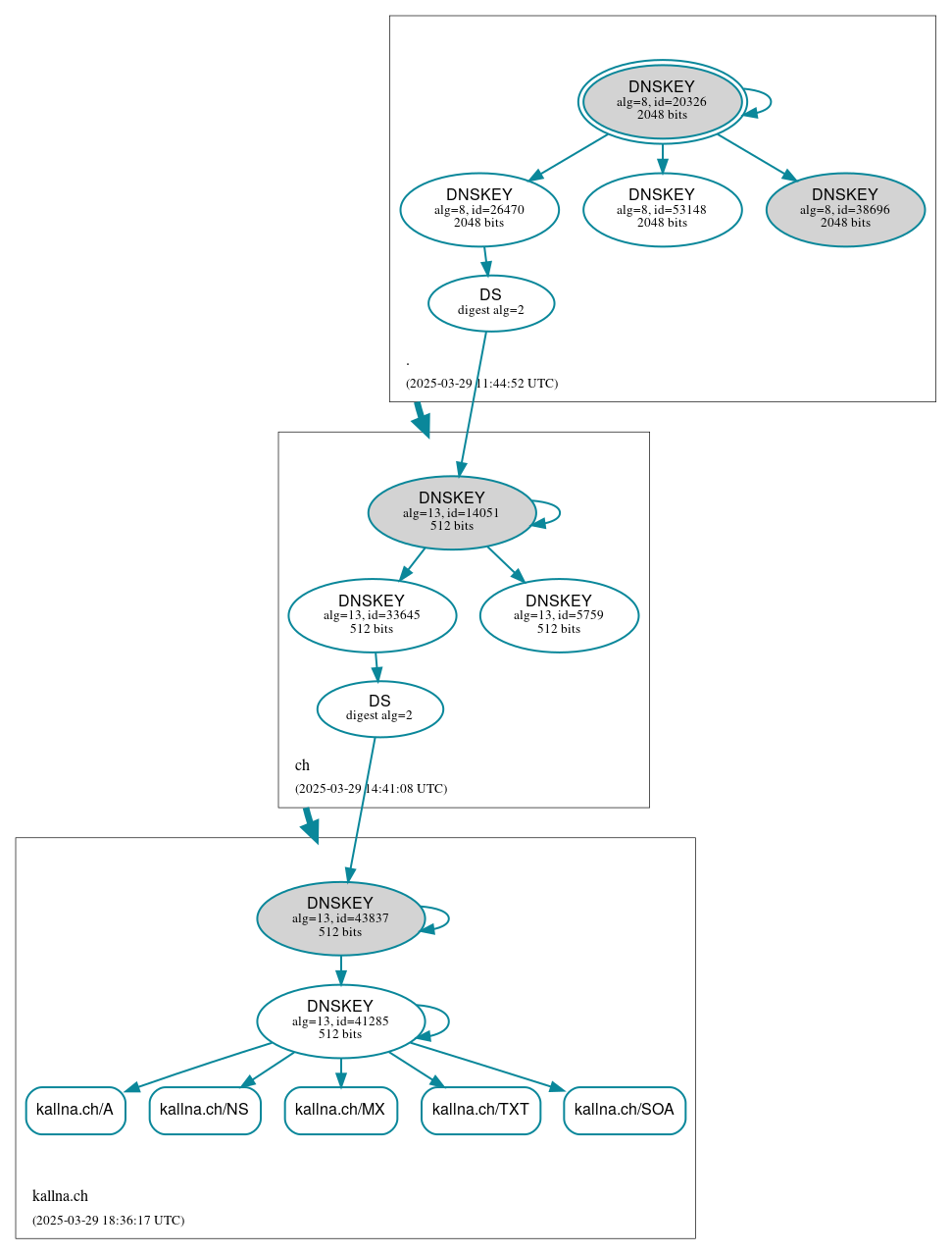 DNSSEC authentication graph