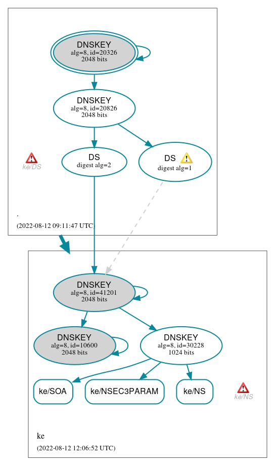 DNSSEC authentication graph