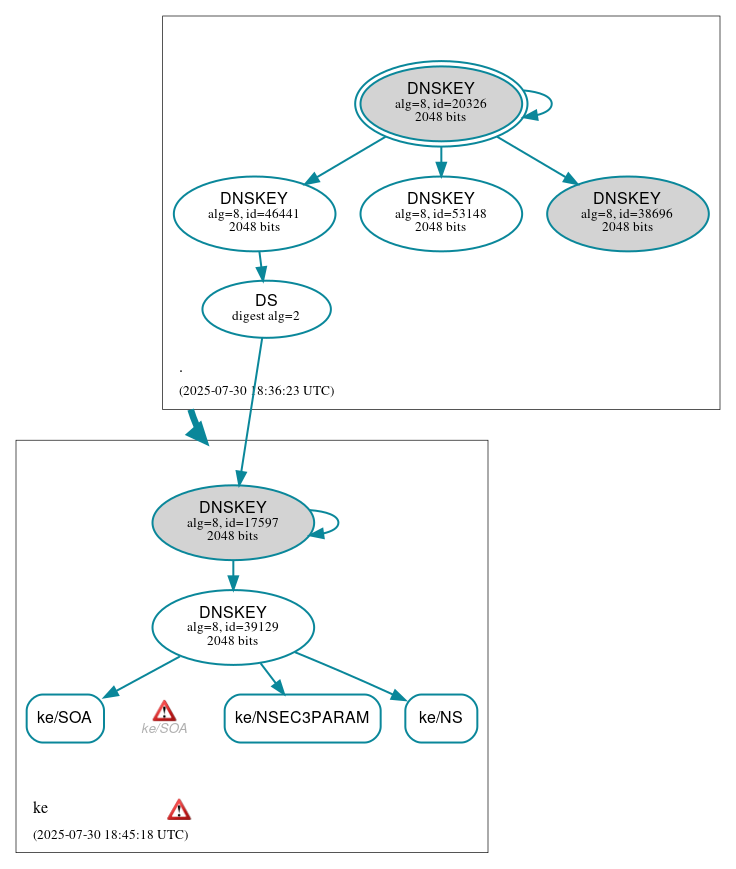 DNSSEC authentication graph