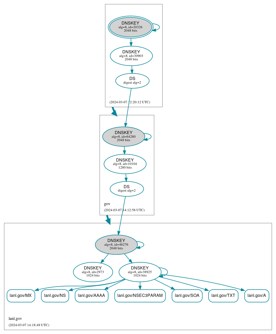 DNSSEC authentication graph