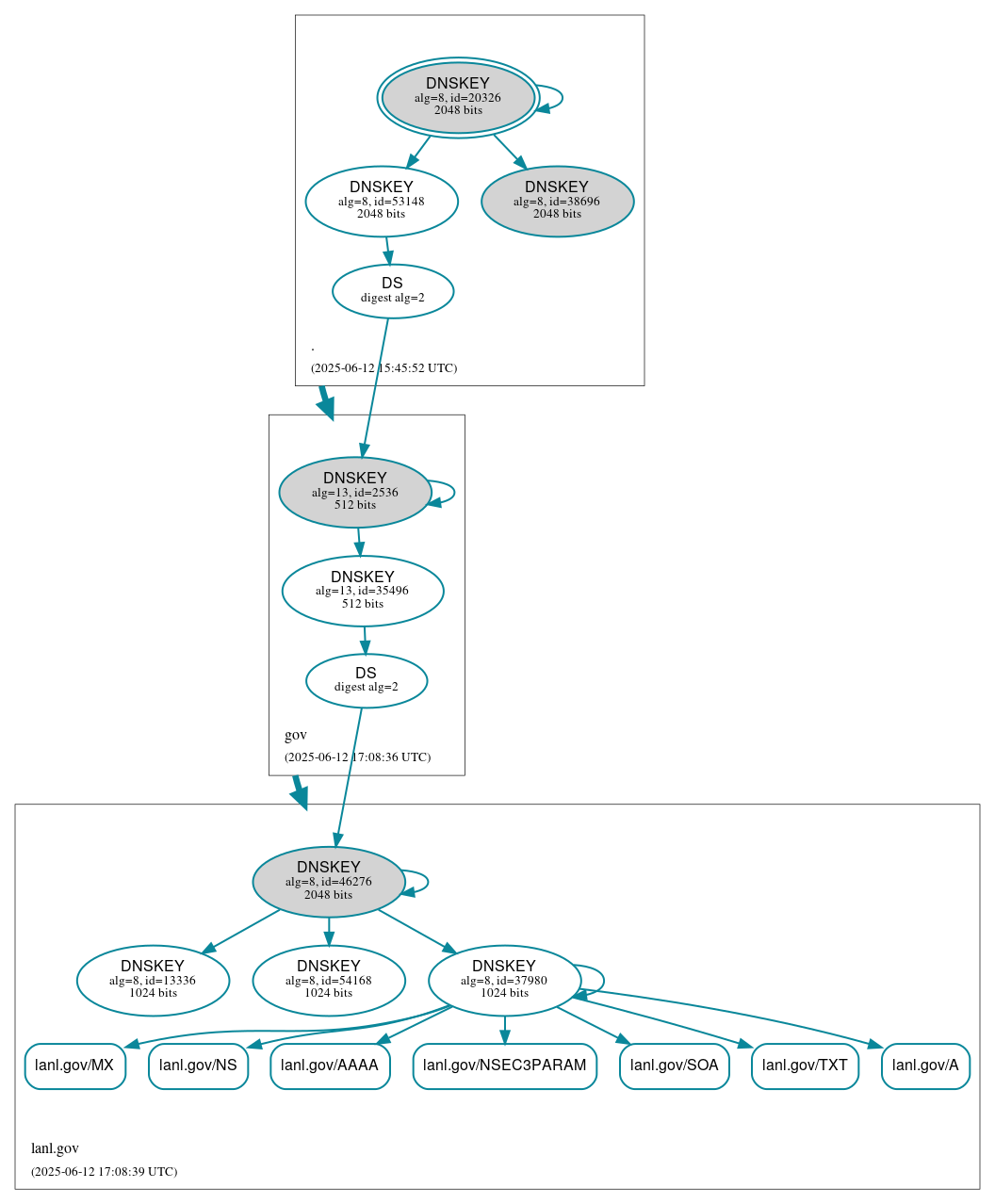 DNSSEC authentication graph
