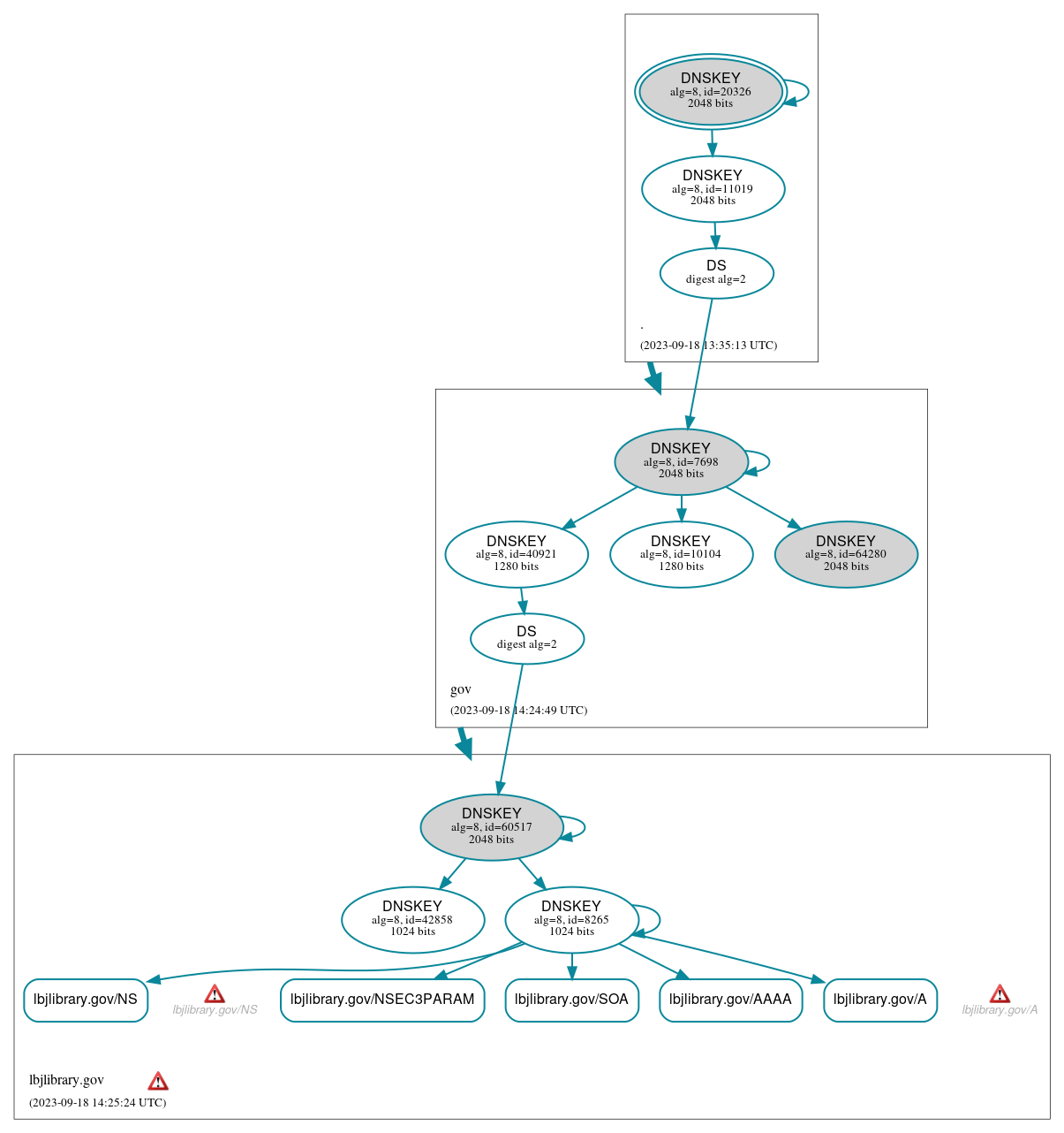 DNSSEC authentication graph