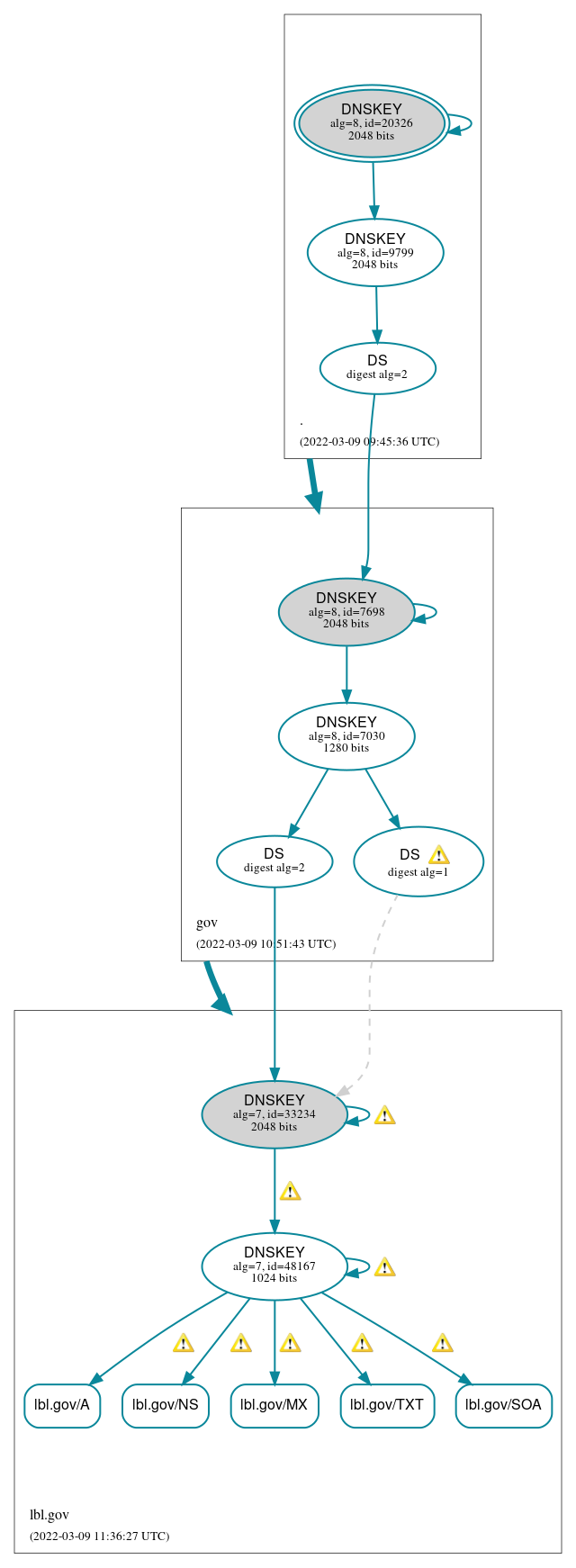 DNSSEC authentication graph