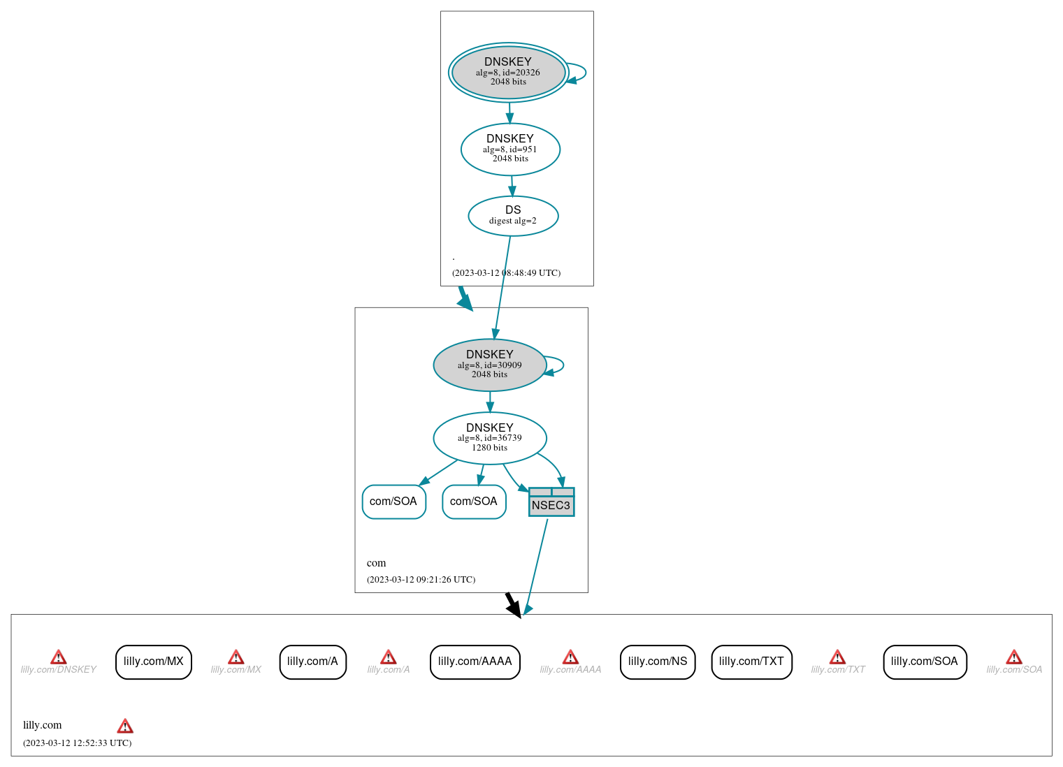 DNSSEC authentication graph