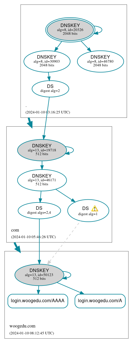 DNSSEC authentication graph