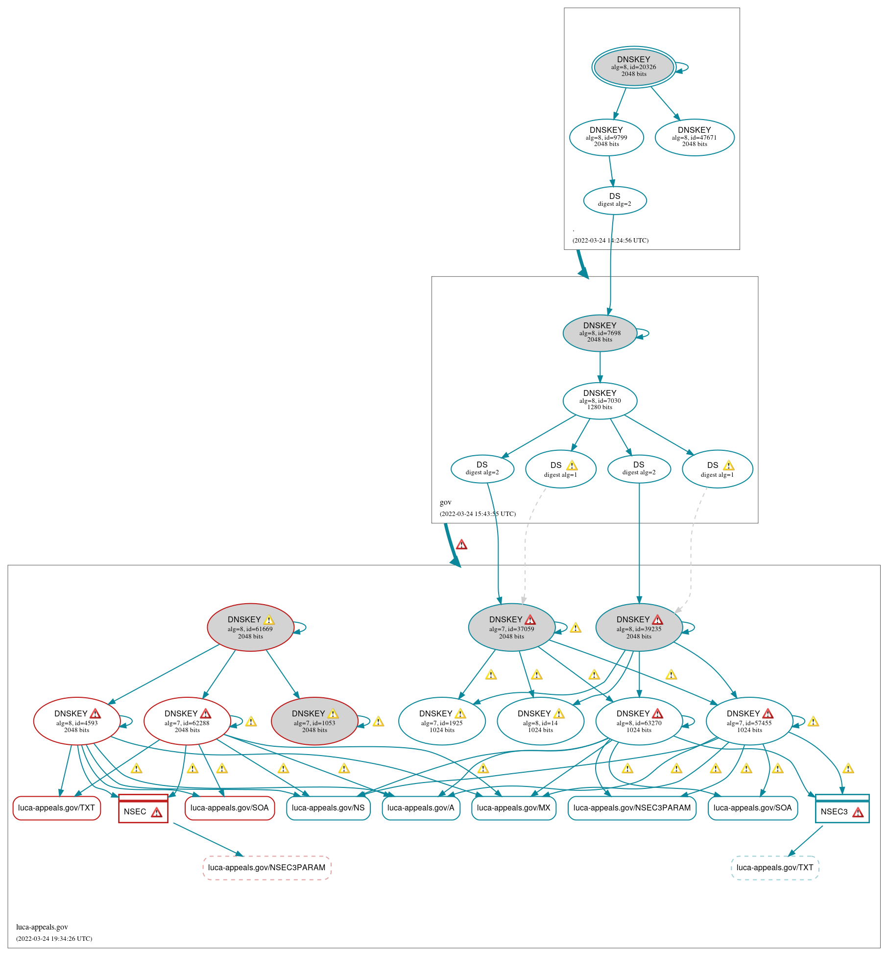 DNSSEC authentication graph