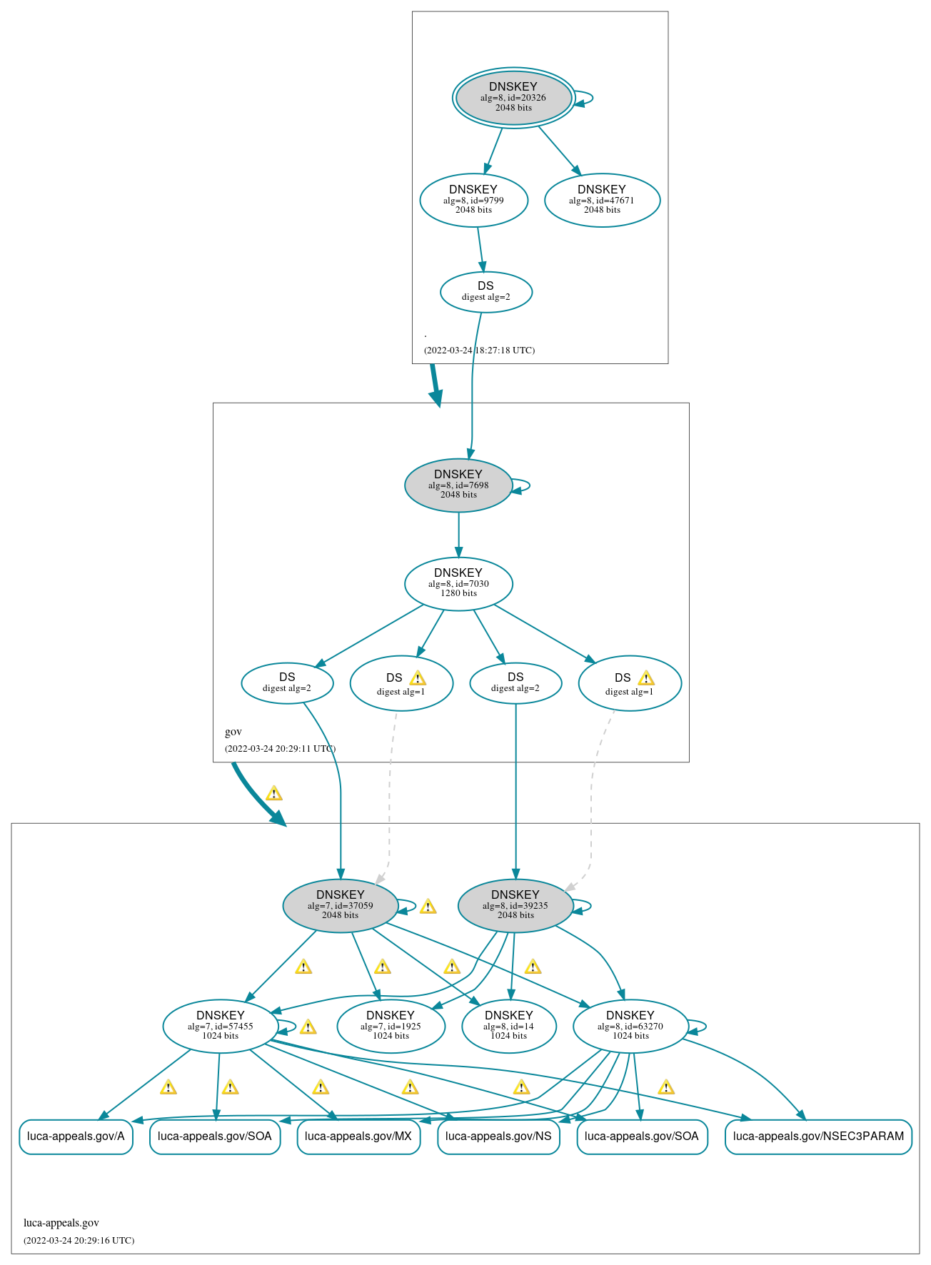 DNSSEC authentication graph