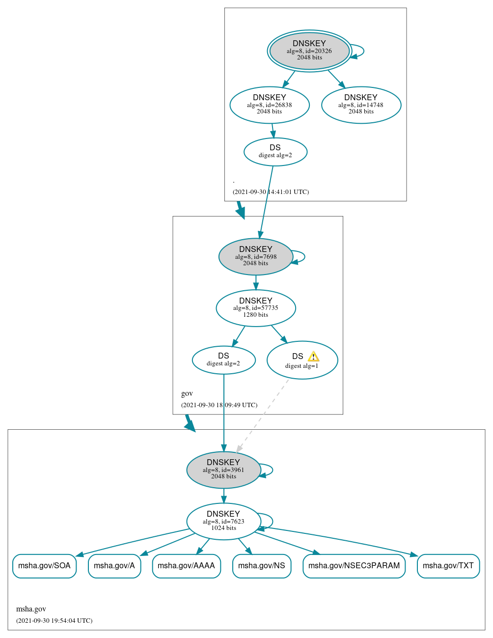 DNSSEC authentication graph