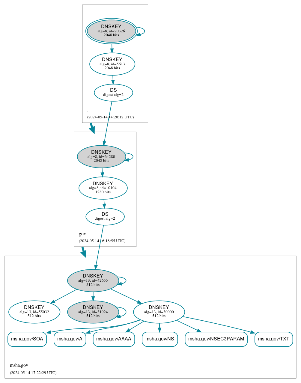 DNSSEC authentication graph