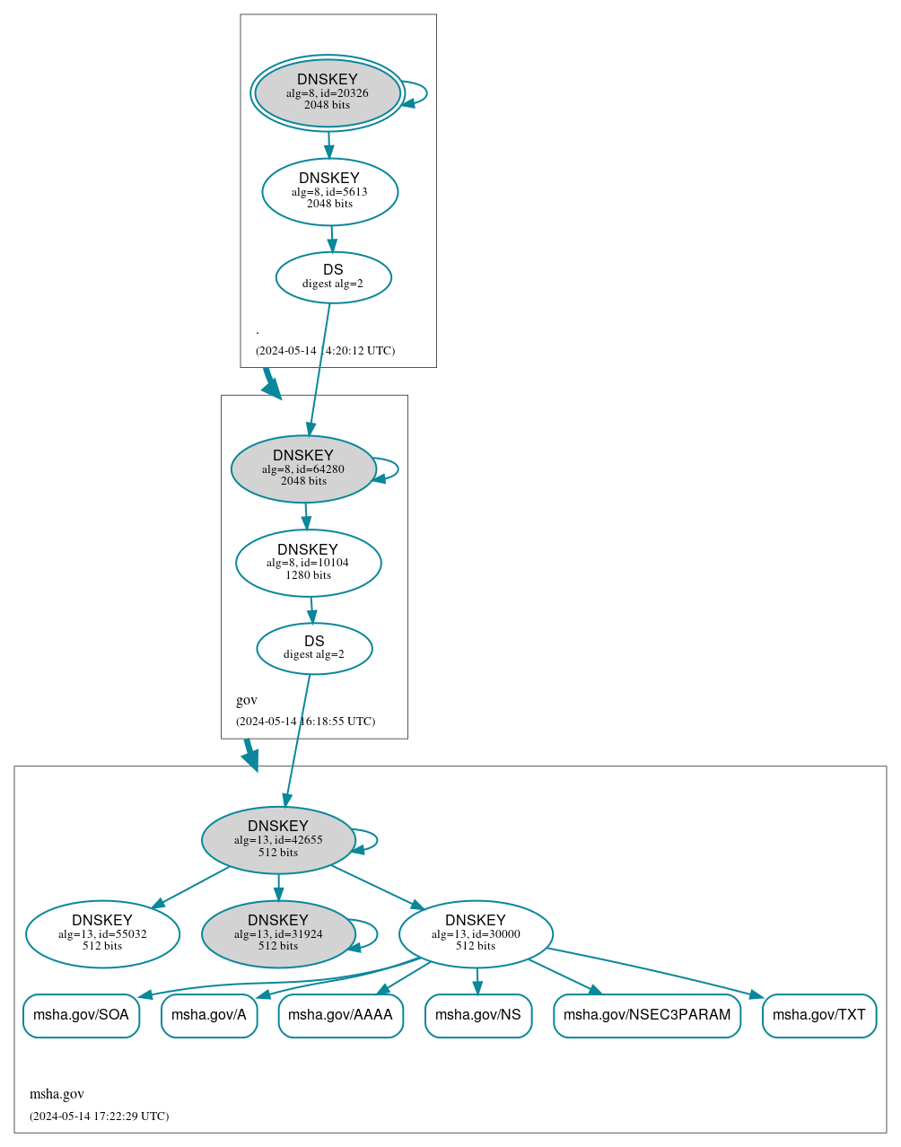 DNSSEC authentication graph