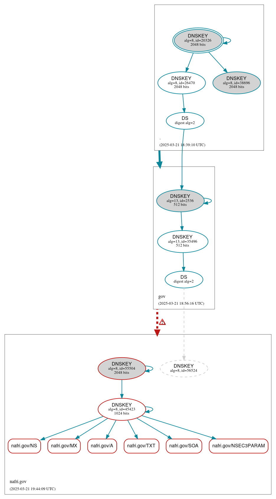 DNSSEC authentication graph