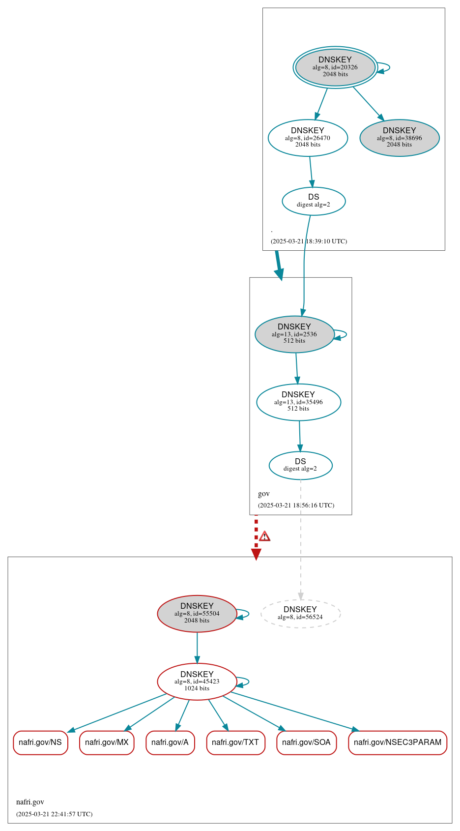 DNSSEC authentication graph