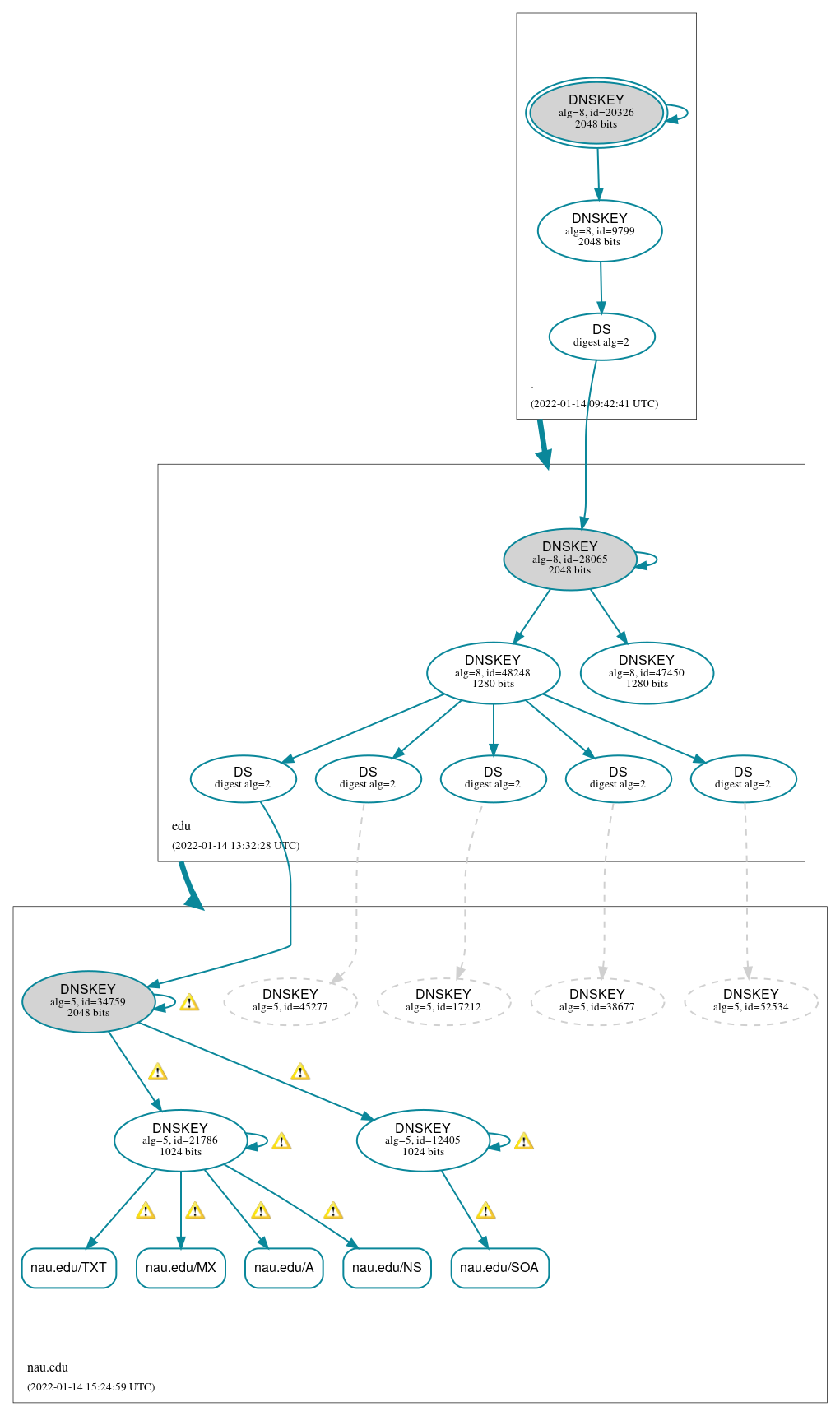 DNSSEC authentication graph