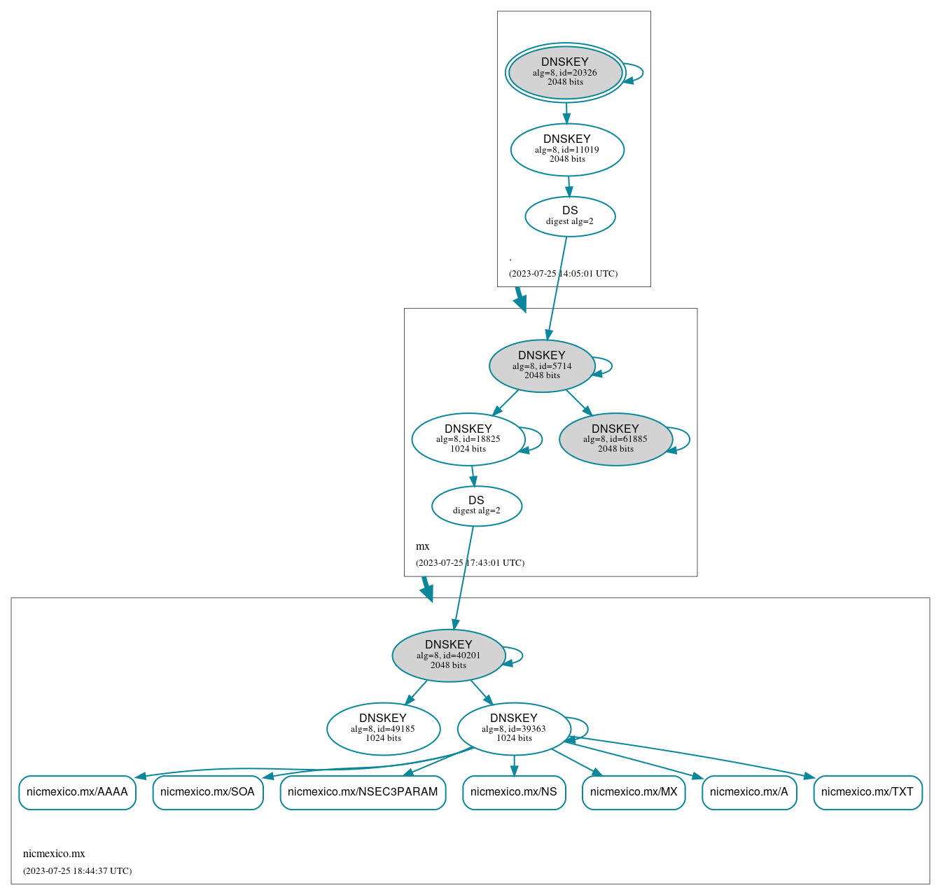 DNSSEC authentication graph