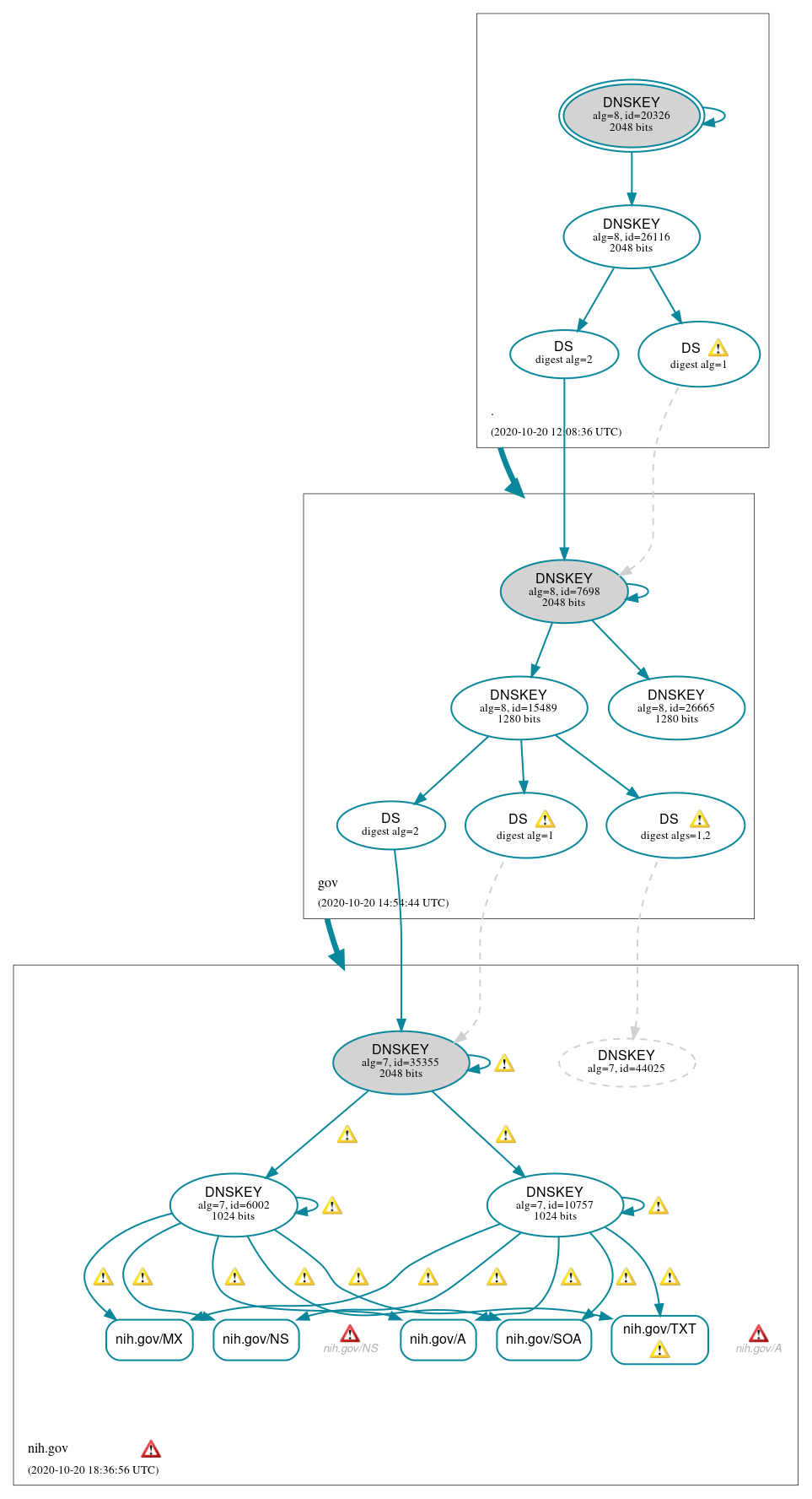 DNSSEC authentication graph