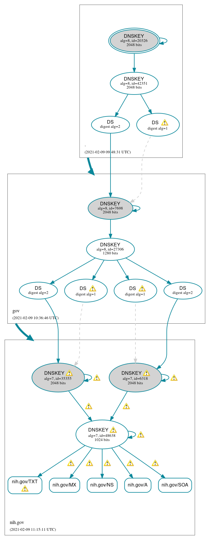 DNSSEC authentication graph