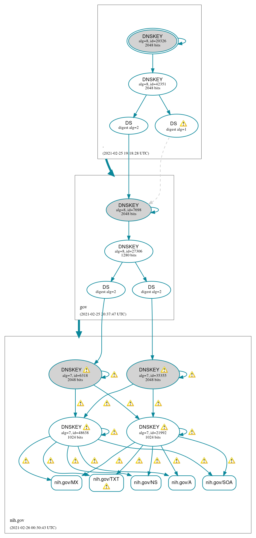 DNSSEC authentication graph