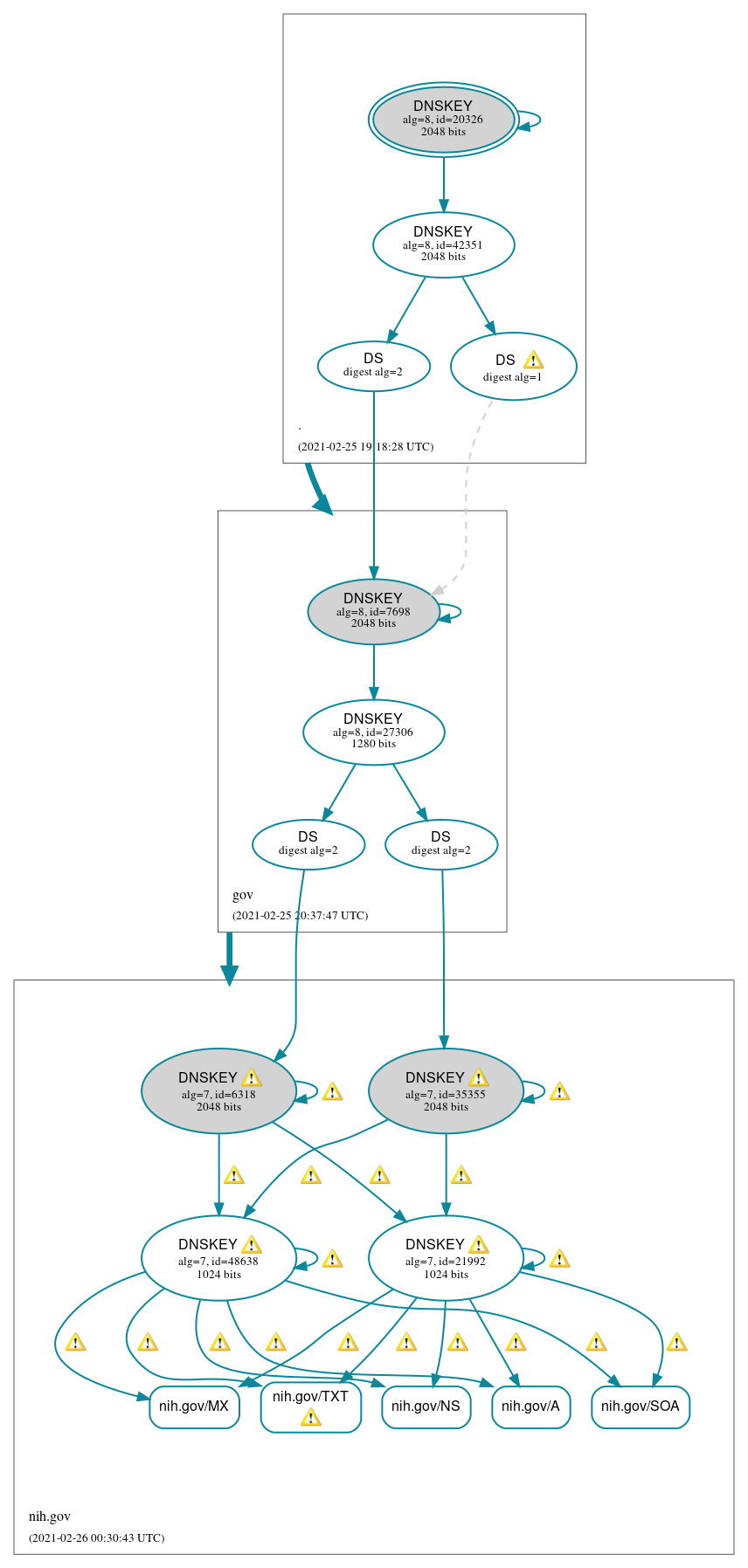 DNSSEC authentication graph