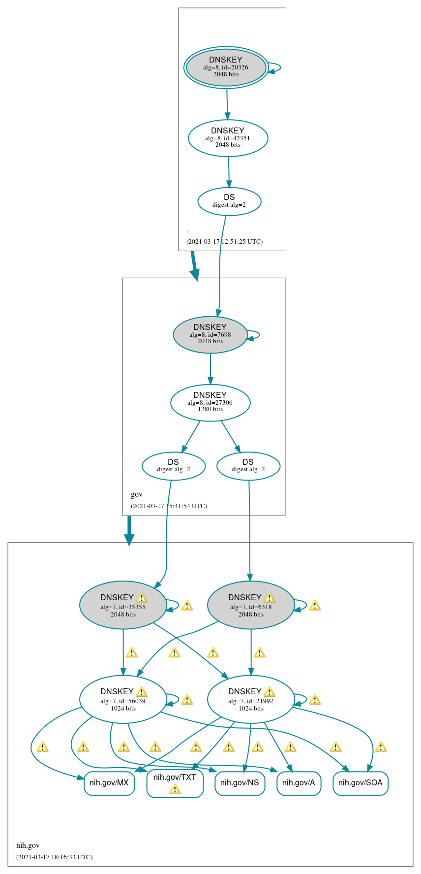 DNSSEC authentication graph