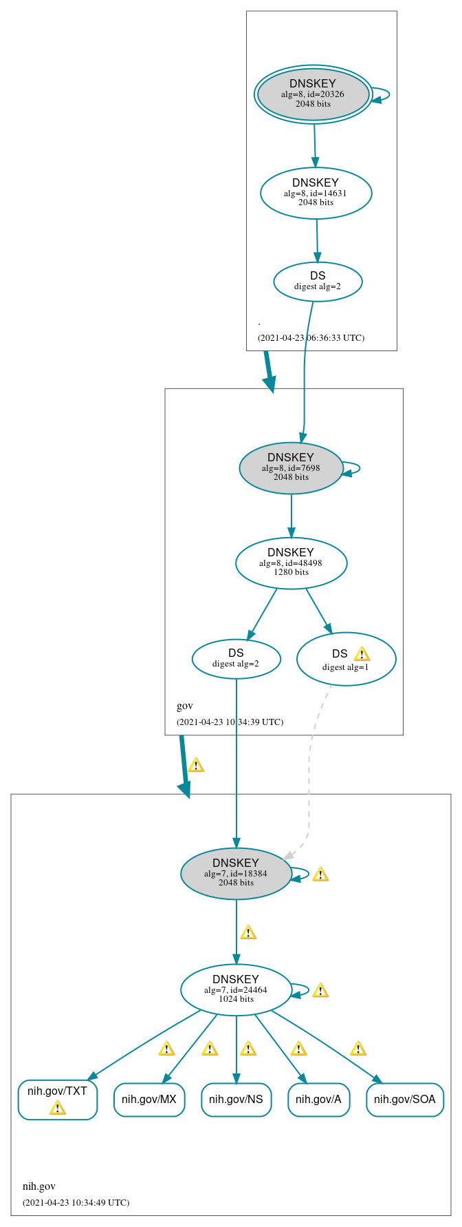 DNSSEC authentication graph