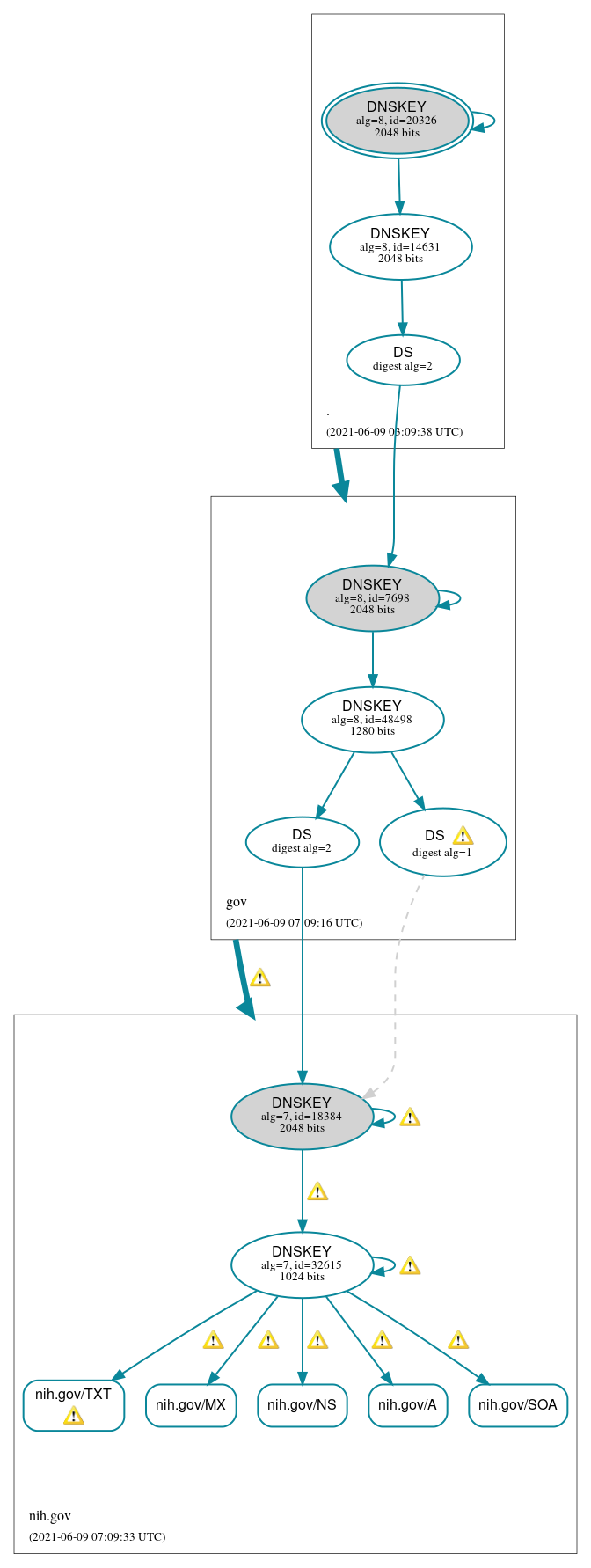 DNSSEC authentication graph