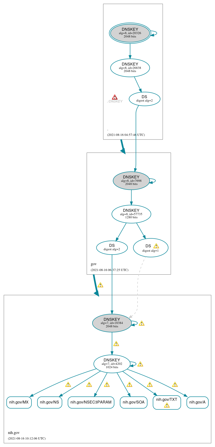 DNSSEC authentication graph