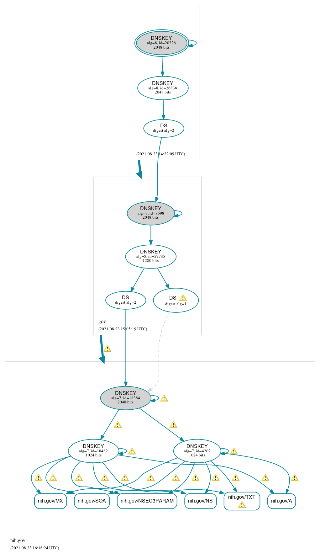 DNSSEC authentication graph