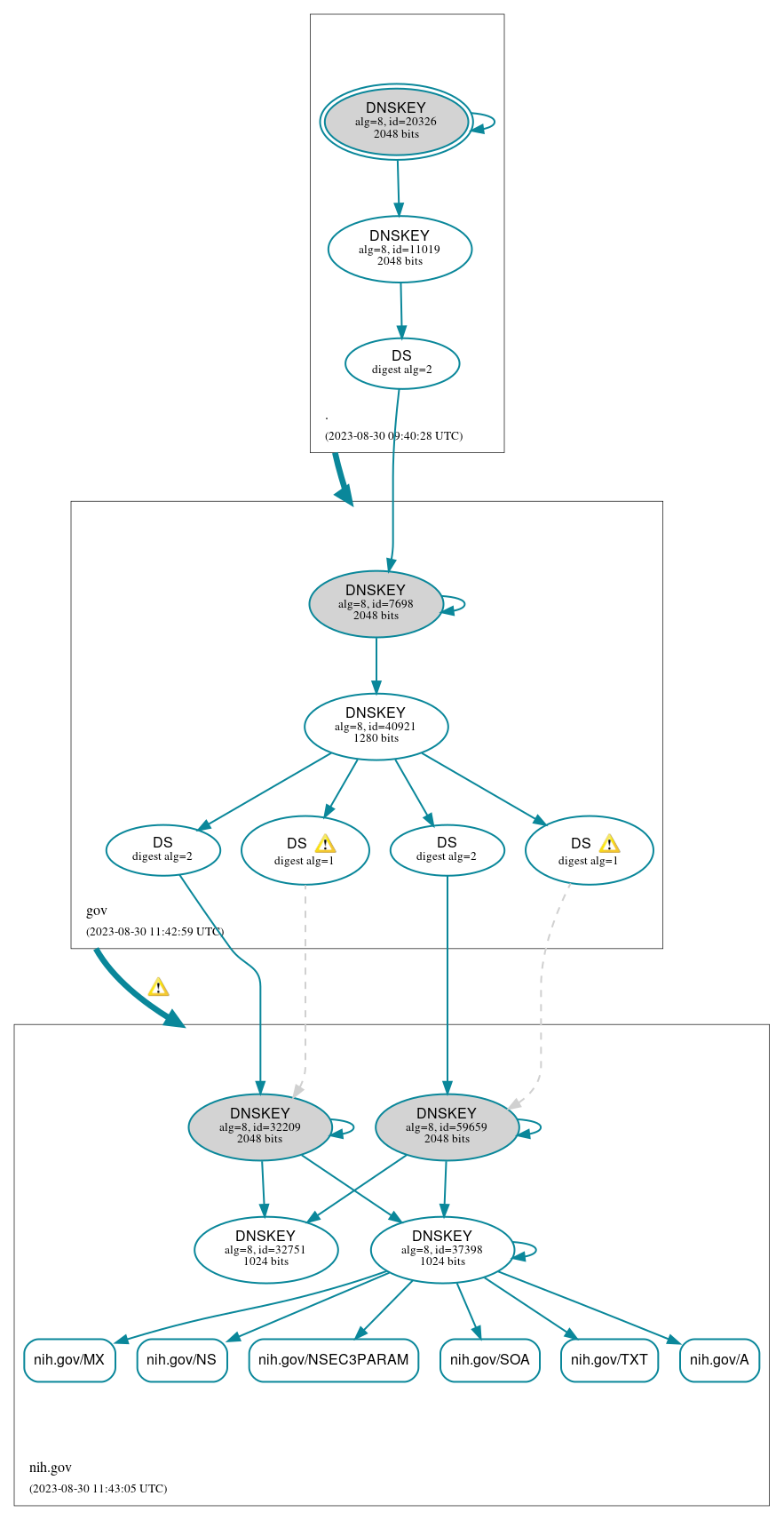 DNSSEC authentication graph