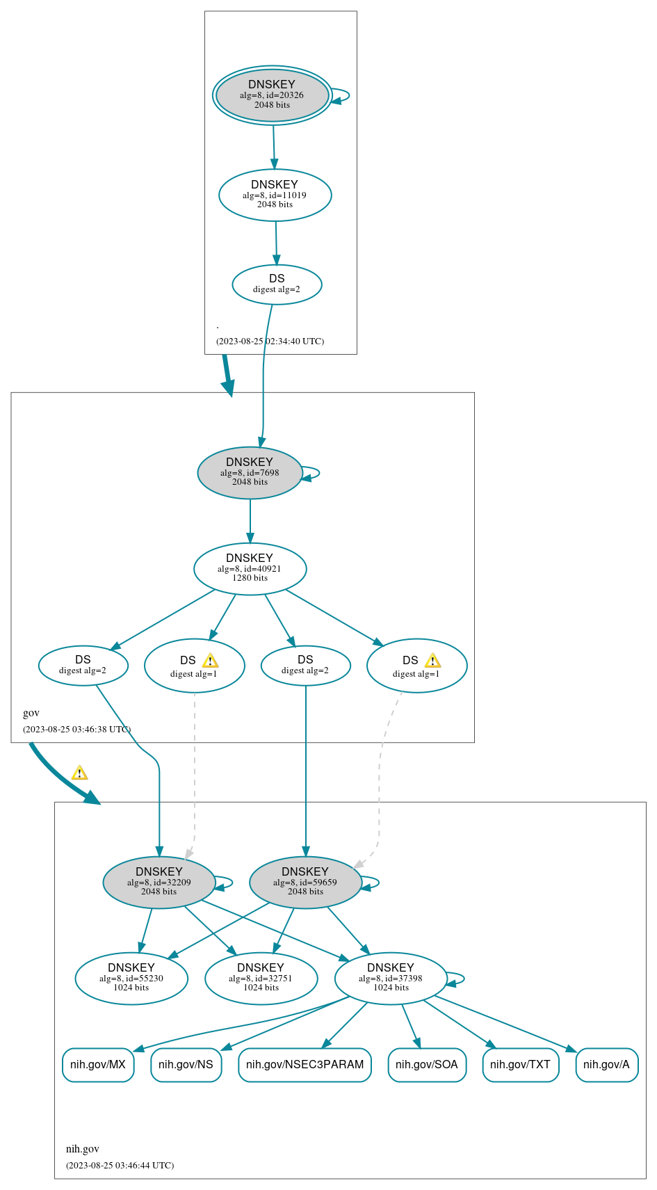 DNSSEC authentication graph