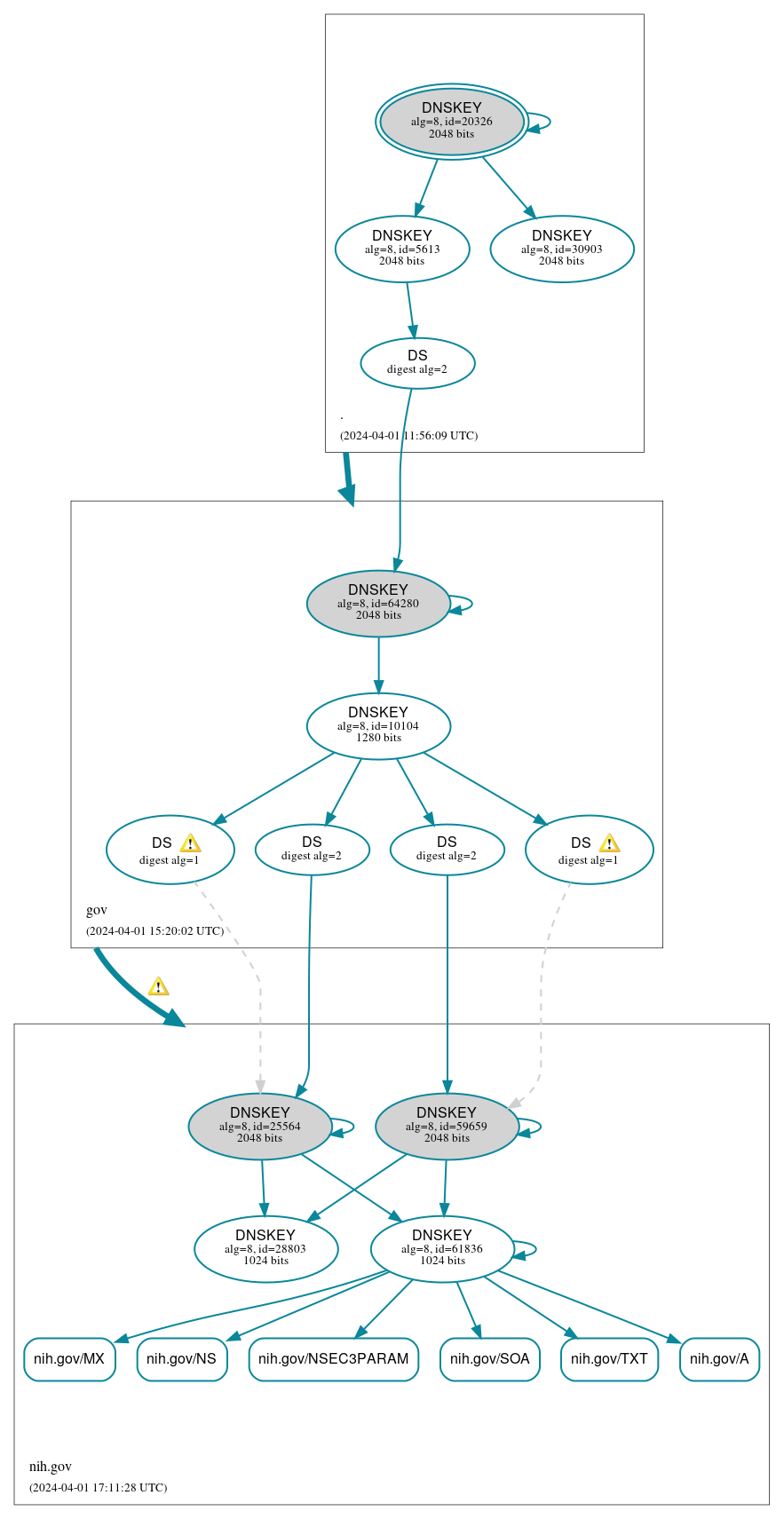 DNSSEC authentication graph