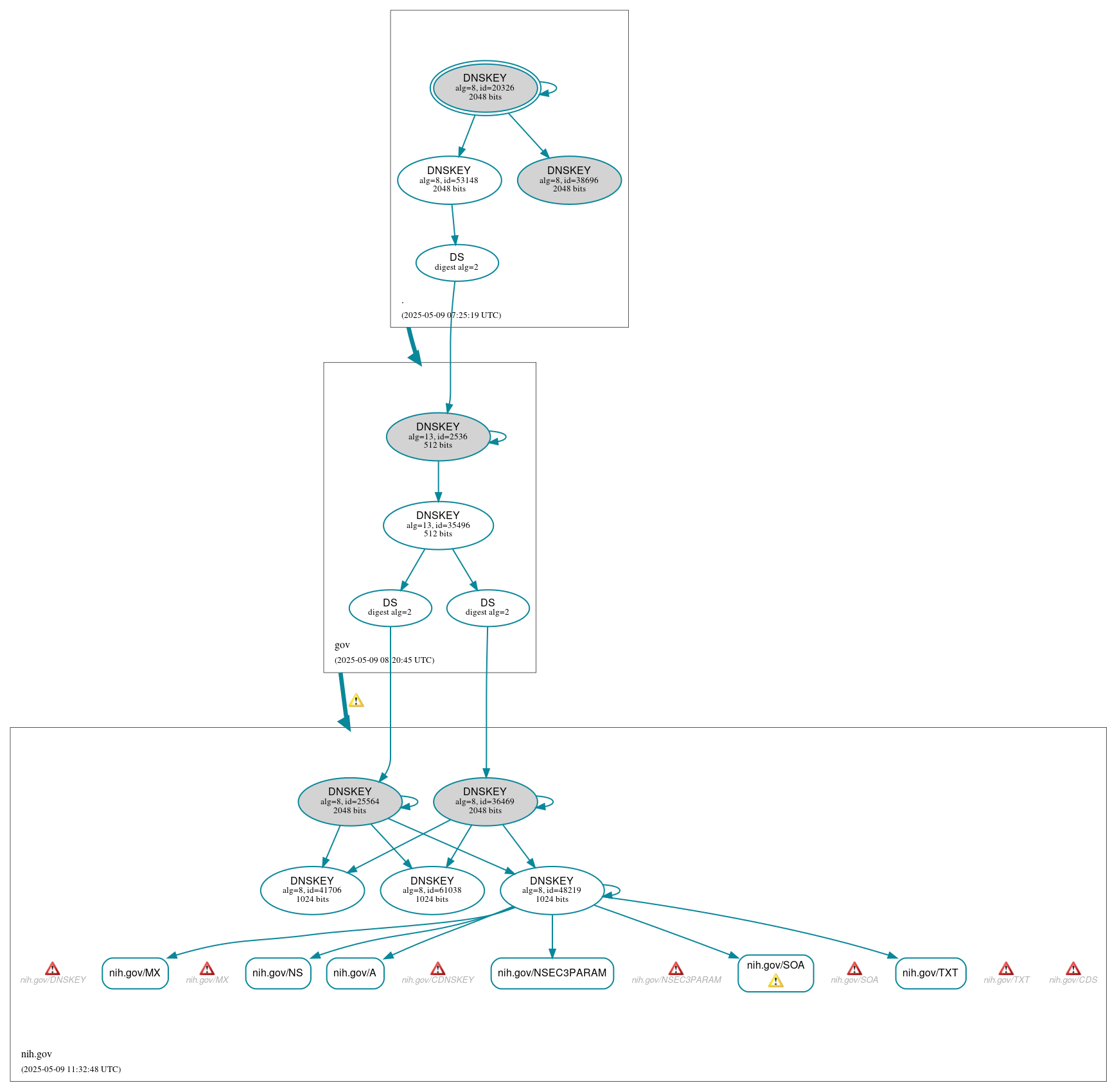 DNSSEC authentication graph