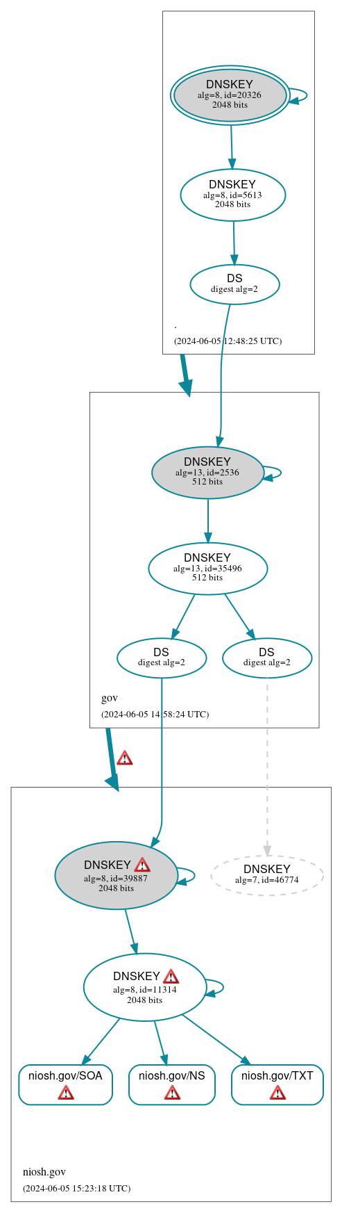 DNSSEC authentication graph