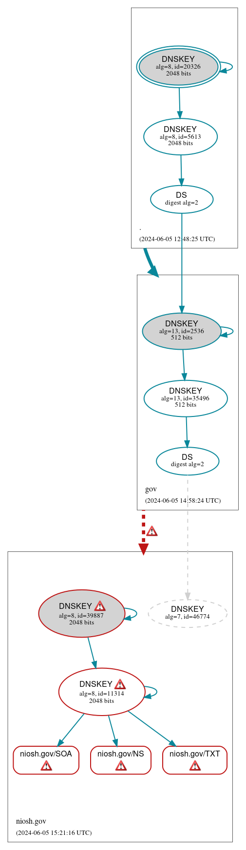 DNSSEC authentication graph