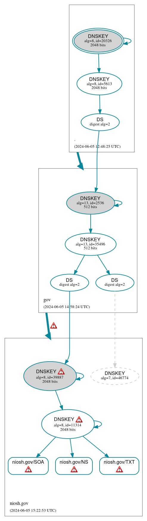 DNSSEC authentication graph