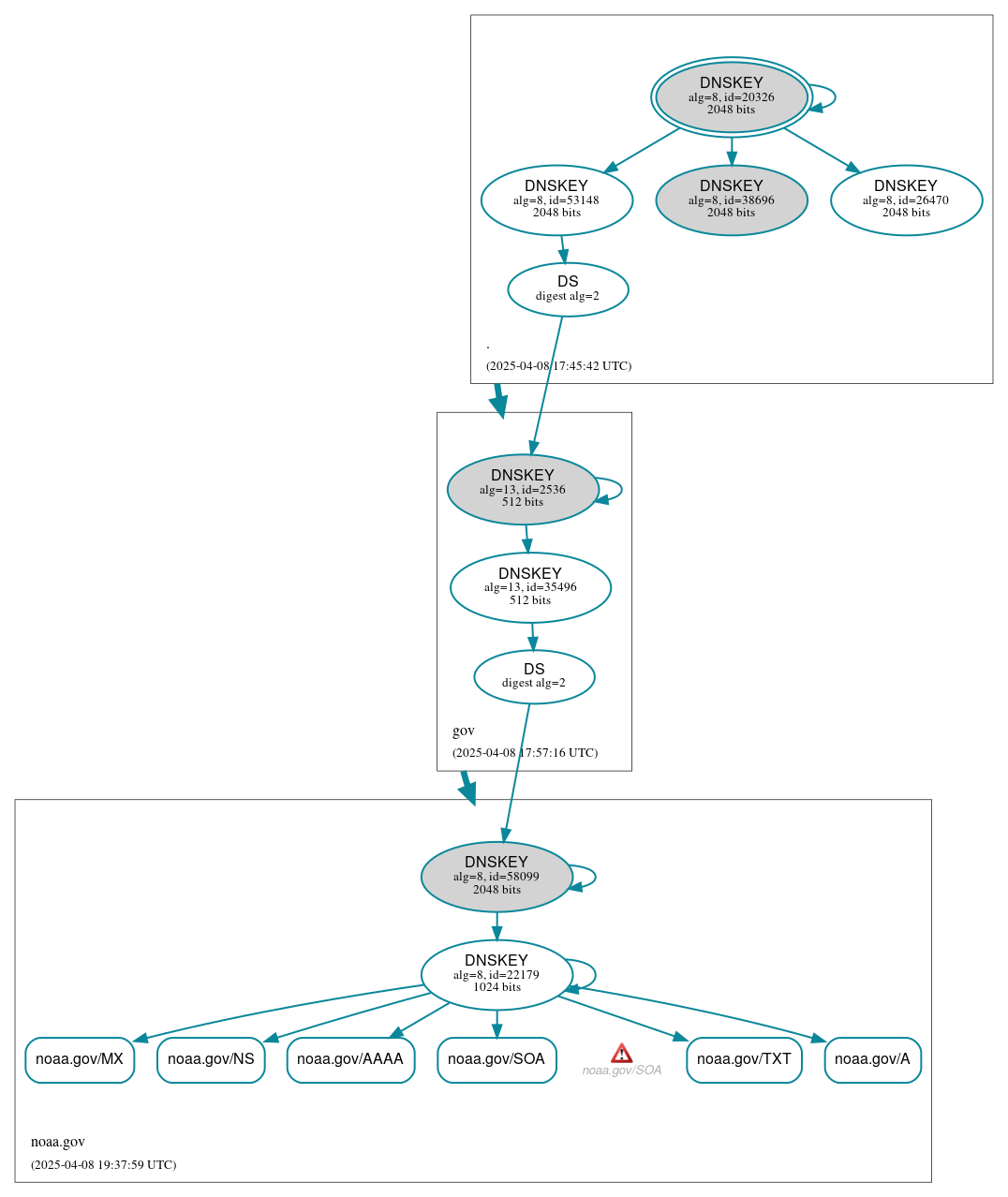 DNSSEC authentication graph