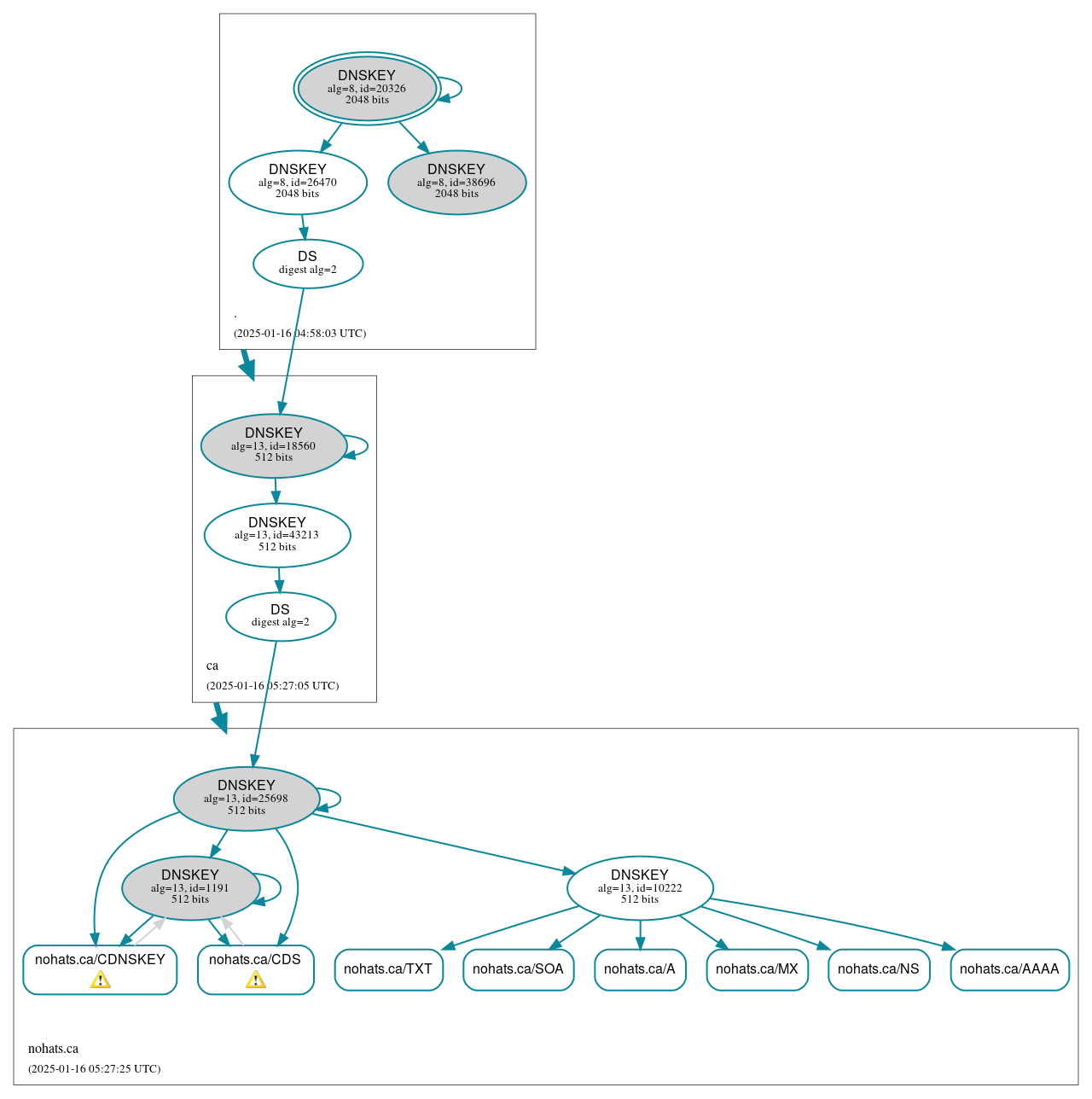 DNSSEC authentication graph