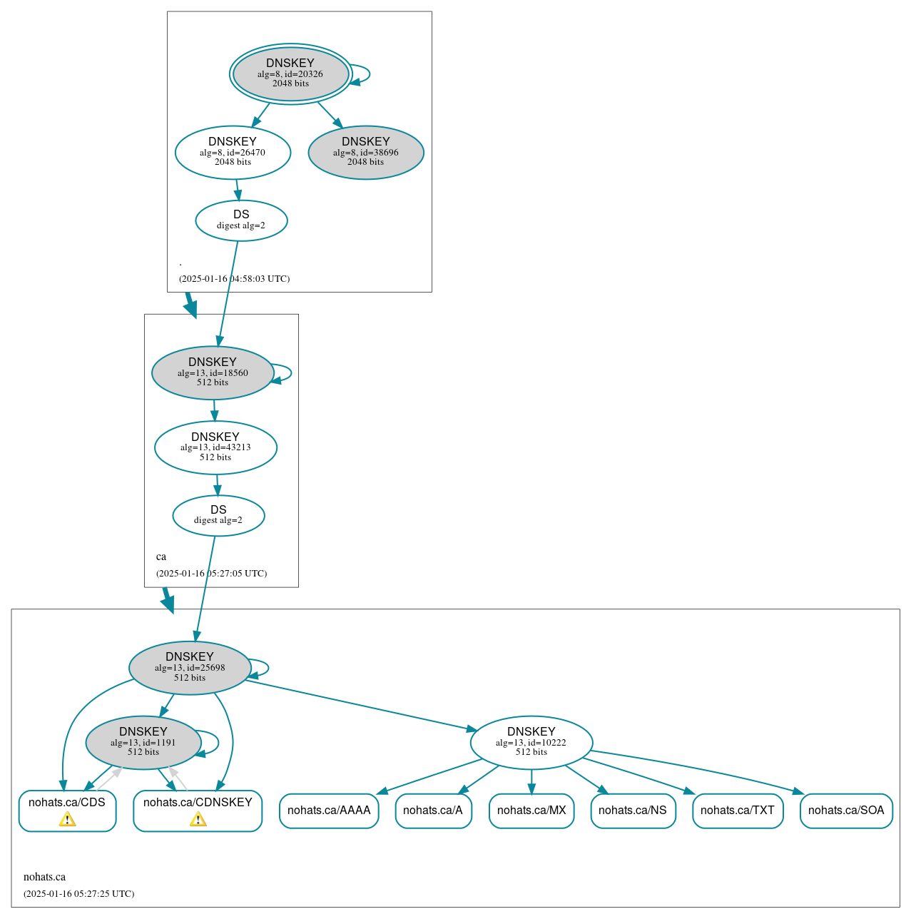 DNSSEC authentication graph