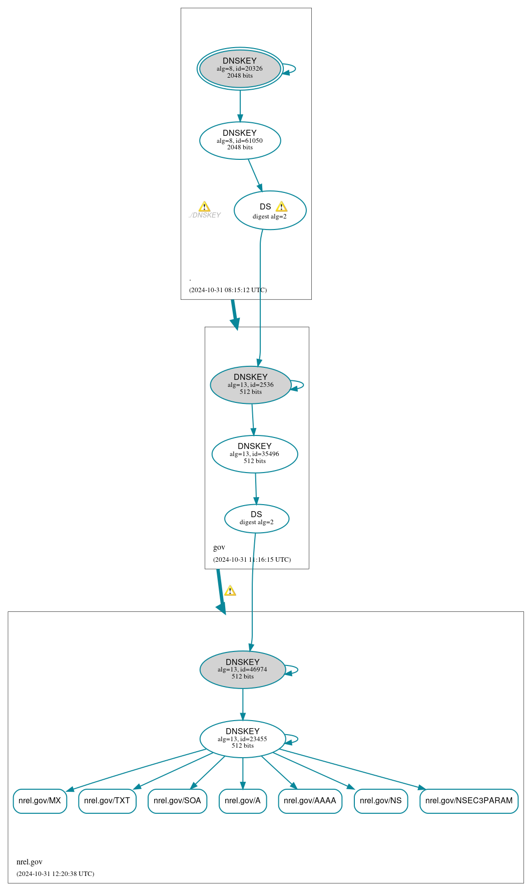 DNSSEC authentication graph