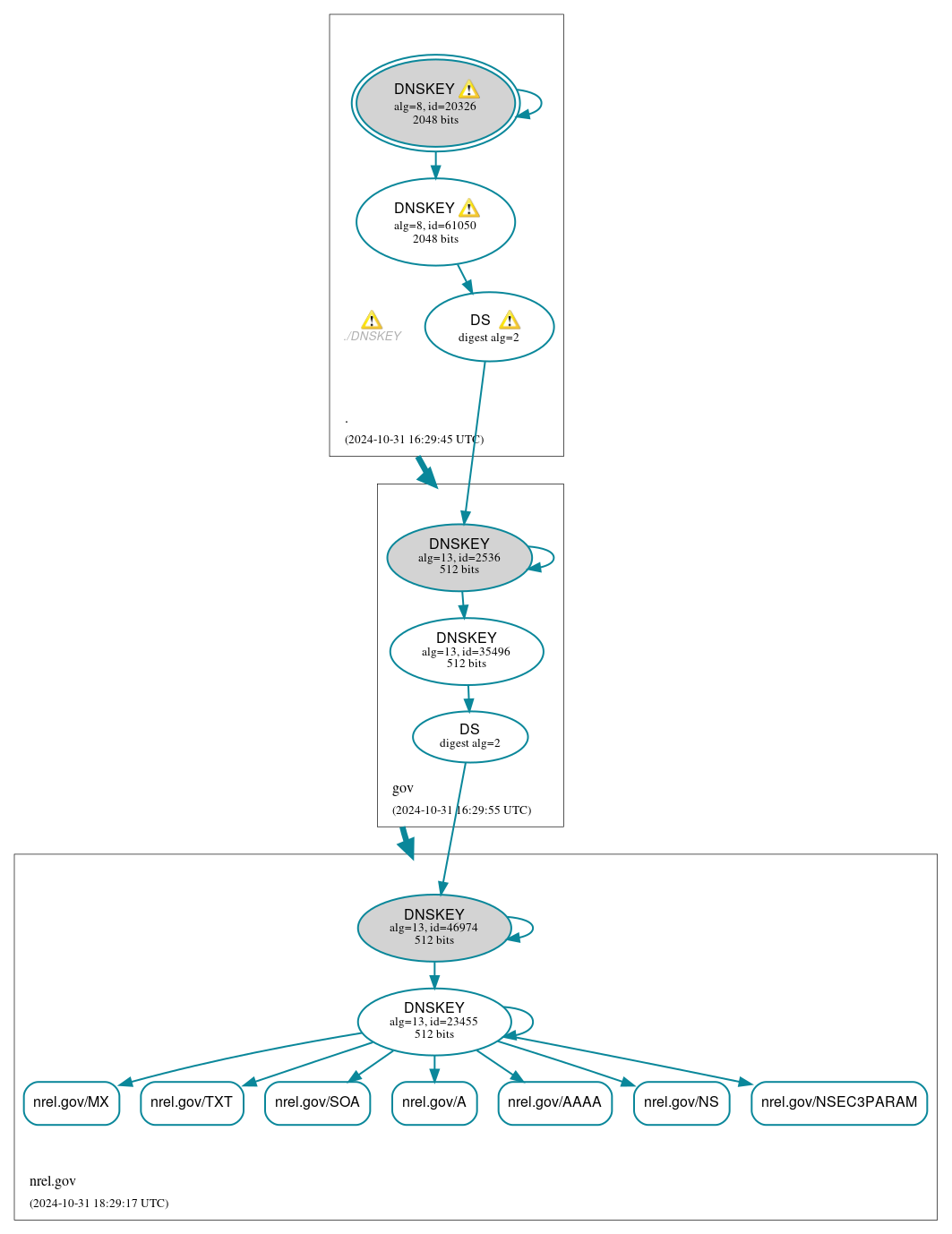 DNSSEC authentication graph