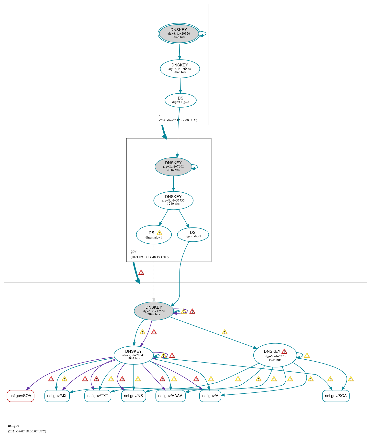 DNSSEC authentication graph