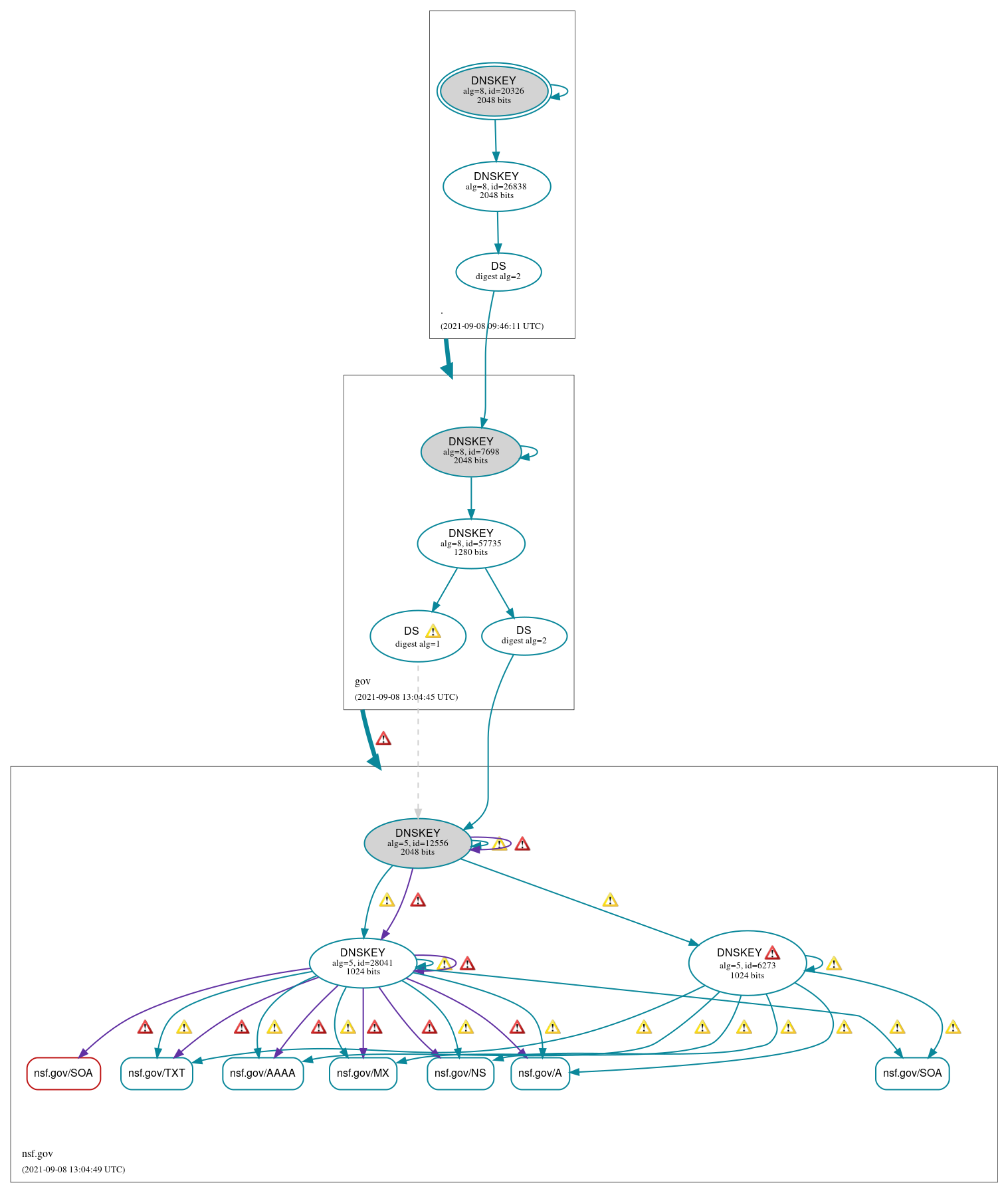 DNSSEC authentication graph