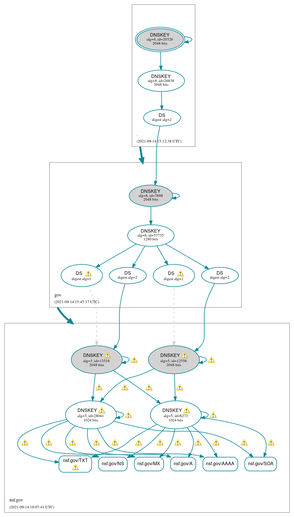 DNSSEC authentication graph