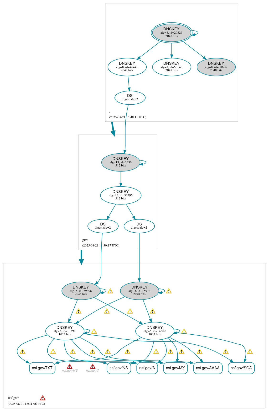 DNSSEC authentication graph