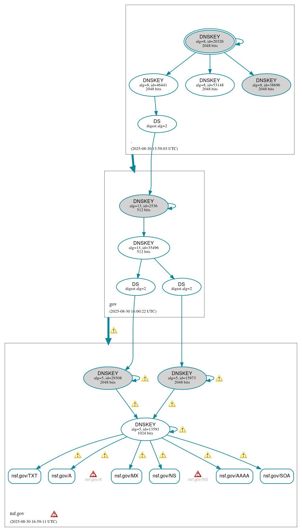 DNSSEC authentication graph