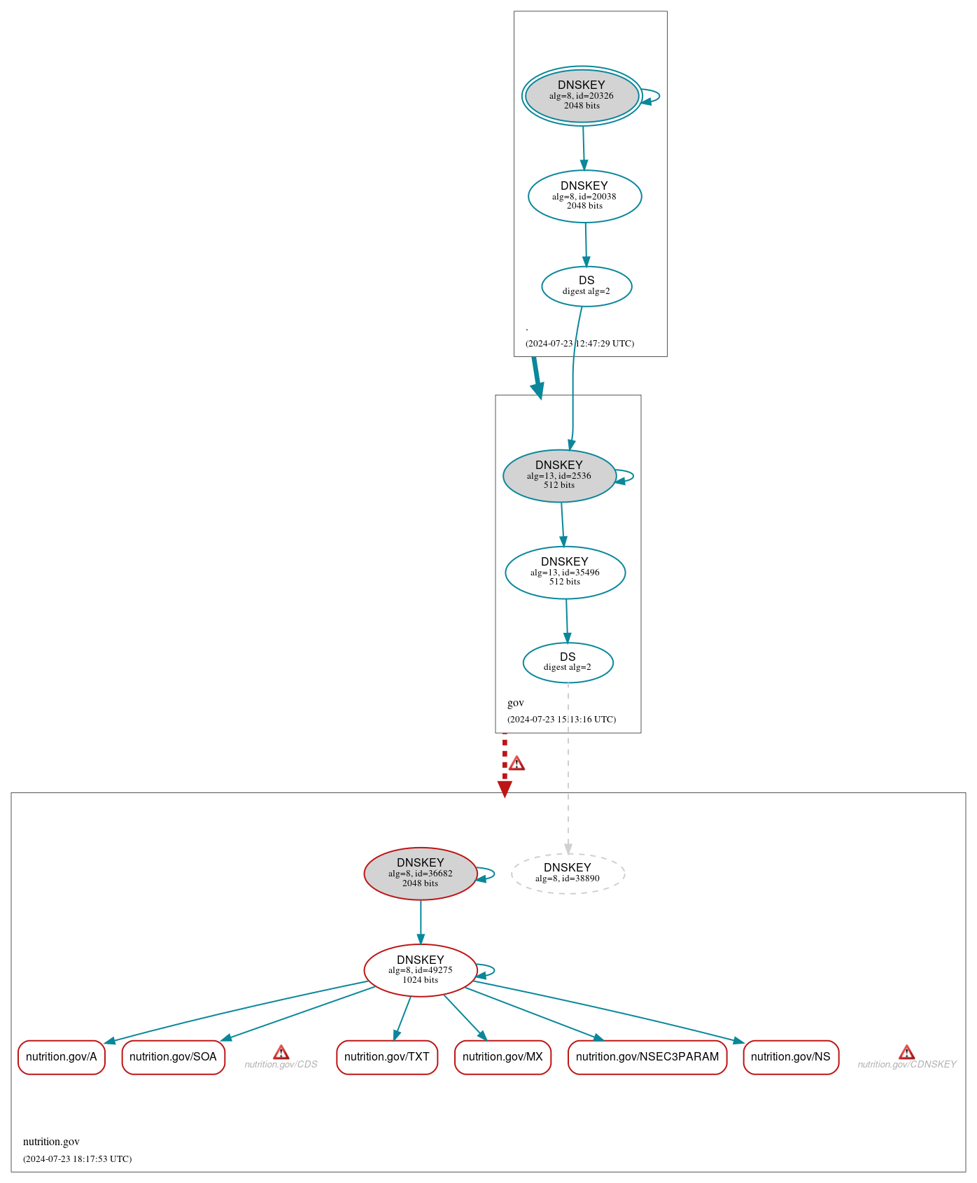 DNSSEC authentication graph