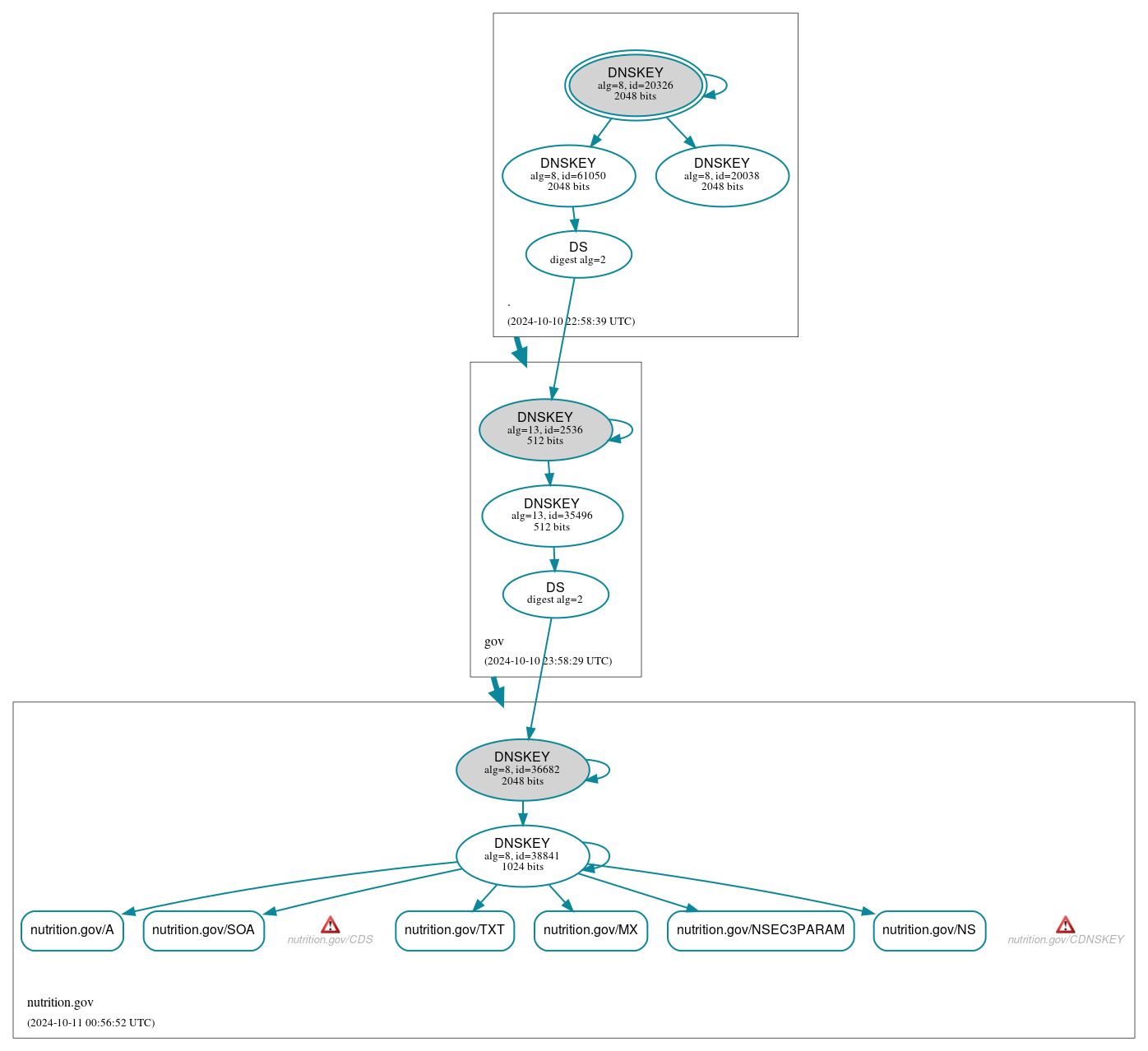 DNSSEC authentication graph