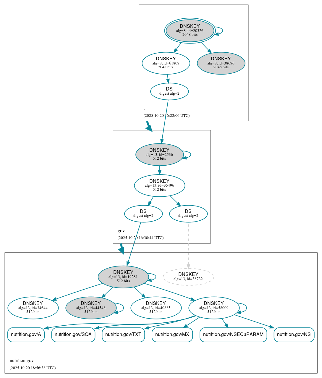 DNSSEC authentication graph